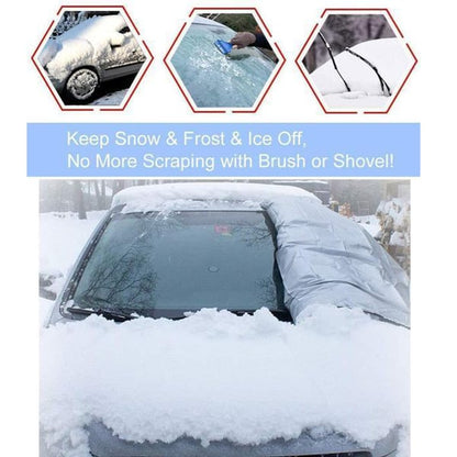 ❄️50% OFF NOW! Windshield Anti-Snow & Anti-Frost Cover with Mirror Protection – Waterproof Windproof Car Front Window Snow Shield, Winter Car Windshield Protector