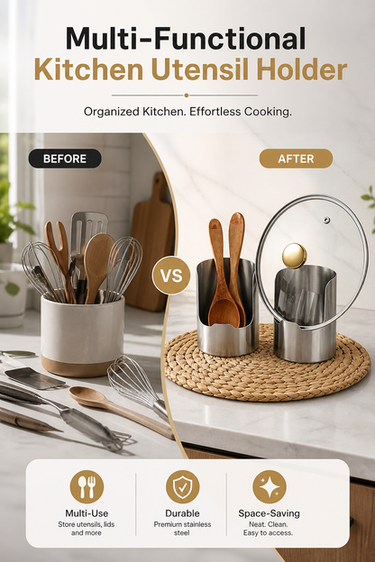 ⏳🔥LIMITED-TIME 50% OFF! ⏰Multi-Functional Kitchen Utensil Holder