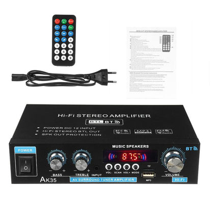 Audioverstärker 2-Kanal 600W Mini HIFI Digital Bluetooth Verstärker mit FM-Radio