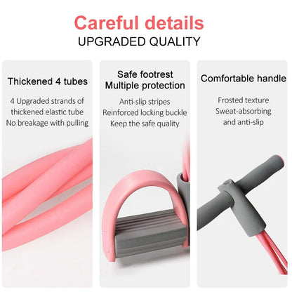 🎁Limited time 50% OFF⏳21 Fitness Resistance Bands-4 Tube Pedal Ankle Puller