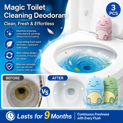 🥳2026 HOT SALE🥳💞50K+ SOLD!🚽✨ 50% OFF! Magic Toilet Cleaning Deodorant – 90‑day long‑lasting, auto‑cleans with every flush. Removes stains & odours – no scrubbing! 🌸💧