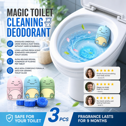 🥳2026 HOT SALE🥳💞50K+ SOLD!🚽✨ 50% OFF! Magic Toilet Cleaning Deodorant – 90‑day long‑lasting, auto‑cleans with every flush. Removes stains & odours – no scrubbing! 🌸💧