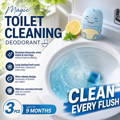 🥳2026 HOT SALE🥳💞50K+ SOLD!🚽✨ 50% OFF! Magic Toilet Cleaning Deodorant – 90‑day long‑lasting, auto‑cleans with every flush. Removes stains & odours – no scrubbing! 🌸💧