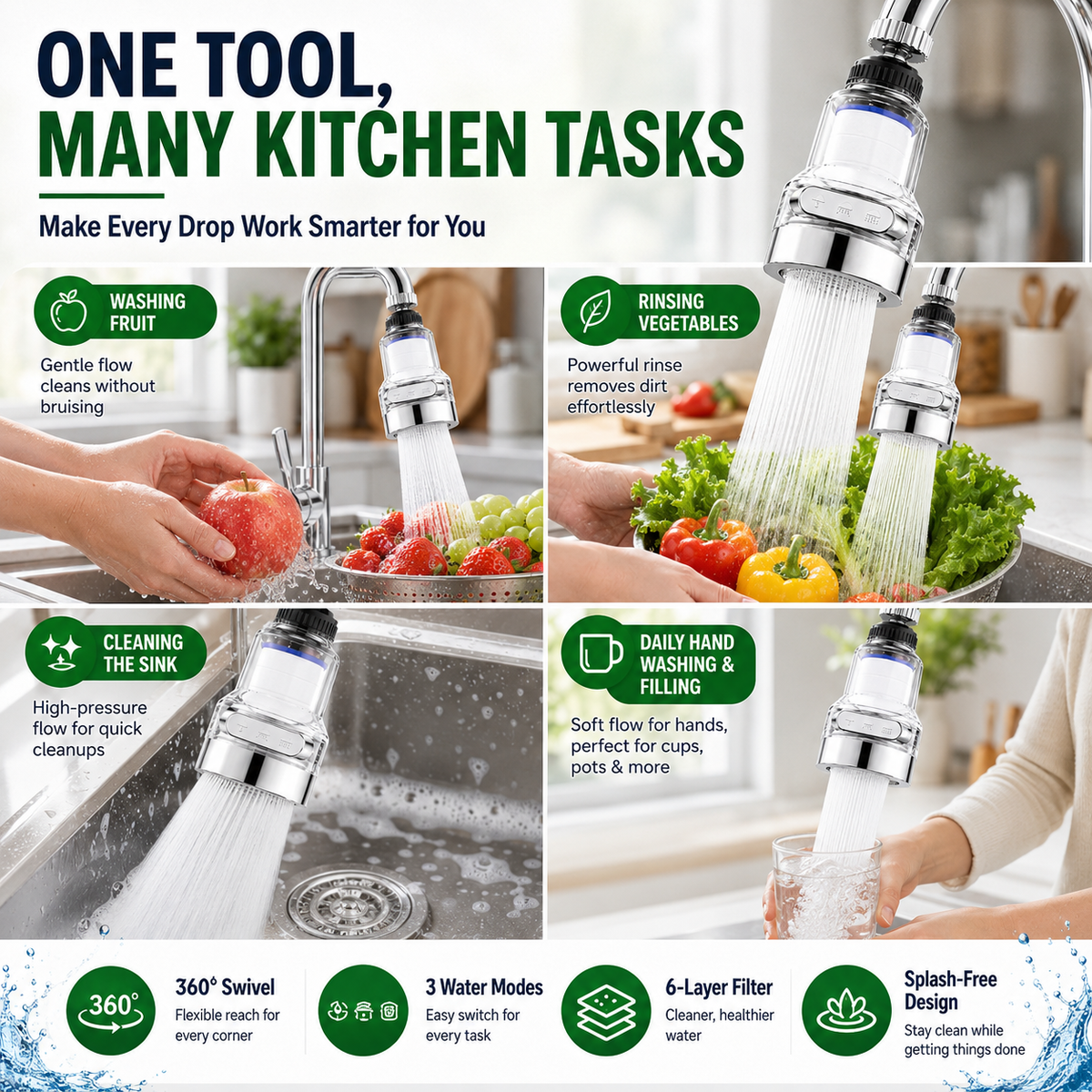 ⏳🔥LIMITED-TIME 50% OFF! ⏰🚰360°Rotating Faucet Filter‑Splash‑Proof Water Purifier💧