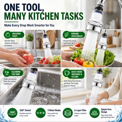 ⏳🔥LIMITED-TIME 50% OFF! ⏰🚰360°Rotating Faucet Filter‑Splash‑Proof Water Purifier💧