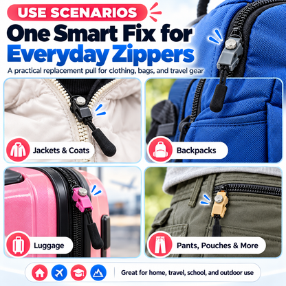🔧50% OFF NOW! Instant Zipper Repair Clip – No Sew Zipper Slider Replacement, Tool-Free Quick Fix Zipper Pull Tab for Jackets, Backpacks, Luggage & Bags