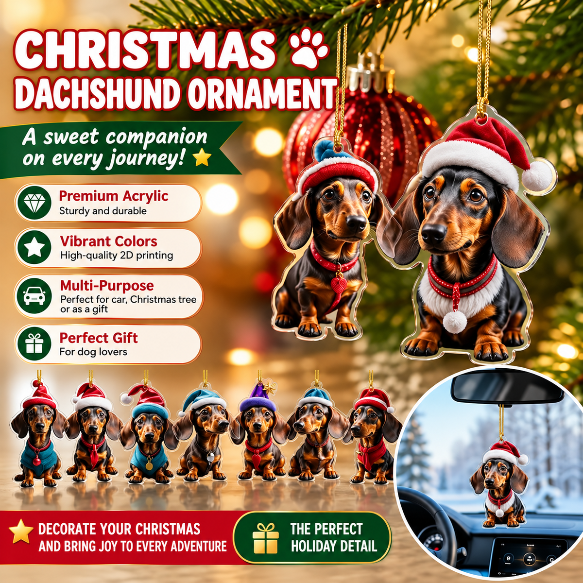 🎄🎁Christmas Sale! BUY 1 GET 1 FREE! 🐕 Puppy-Shaped Christmas Tree Ornaments