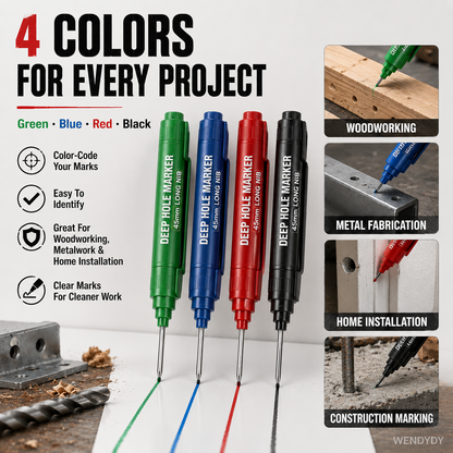 ✏️ Deep Hole Marker – 45mm Extra-Long Nib for Hard-to-Reach Marking