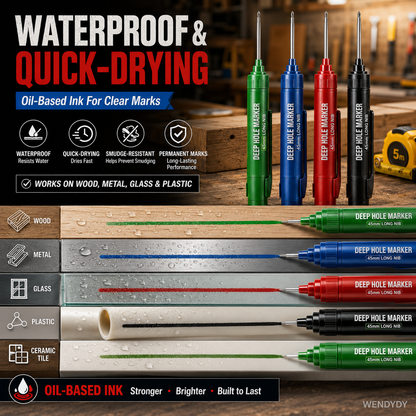 ✏️ Deep Hole Marker – 45mm Extra-Long Nib for Hard-to-Reach Marking