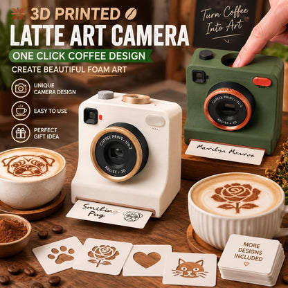 ☕🎄 Christmas Gift for Coffee Lovers – 3D Latte Art Stencil Camera | Fun UK Coffee Art Maker ✨🎁