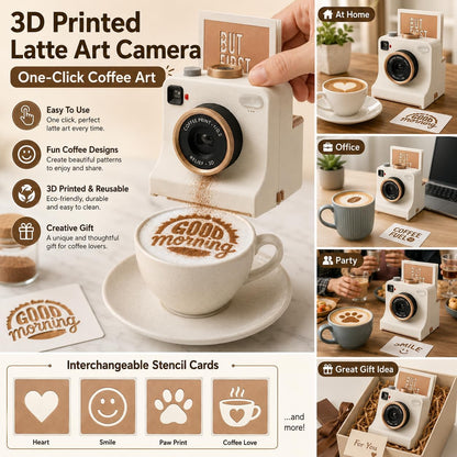 ☕🎄 Christmas Gift for Coffee Lovers – 3D Latte Art Stencil Camera | Fun UK Coffee Art Maker ✨🎁