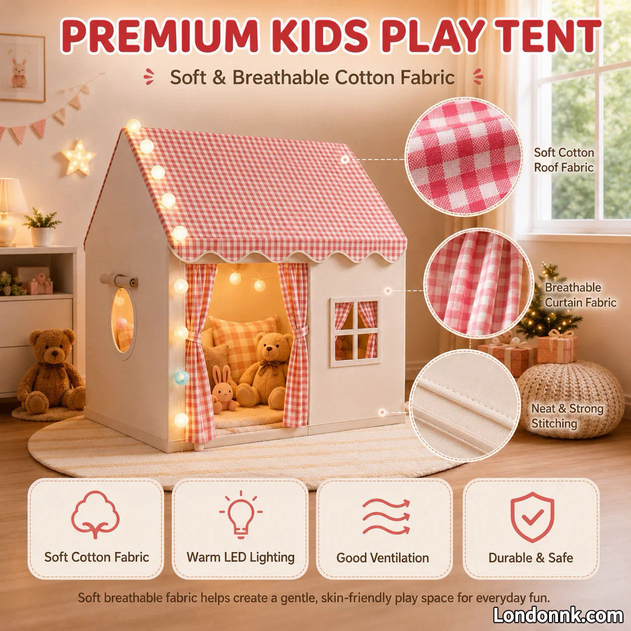 🏰50% OFF NOW! ⏰ Children's Play Tent Castle – Spacious & easy to set up – Breathable fabric, perfect for indoor or outdoor fun – encourages imaginative play ✨🧸