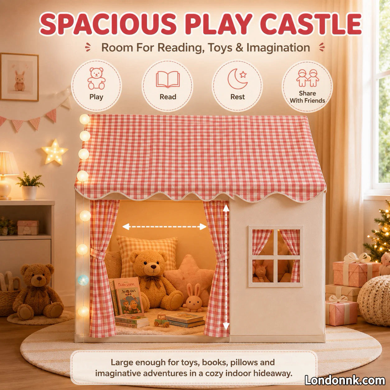 🏰50% OFF NOW! ⏰ Children's Play Tent Castle – Spacious & easy to set up – Breathable fabric, perfect for indoor or outdoor fun – encourages imaginative play ✨🧸