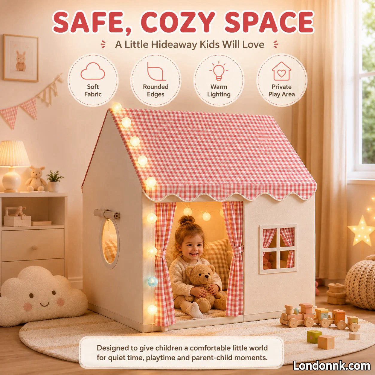 🏰50% OFF NOW! ⏰ Children's Play Tent Castle – Spacious & easy to set up – Breathable fabric, perfect for indoor or outdoor fun – encourages imaginative play ✨🧸