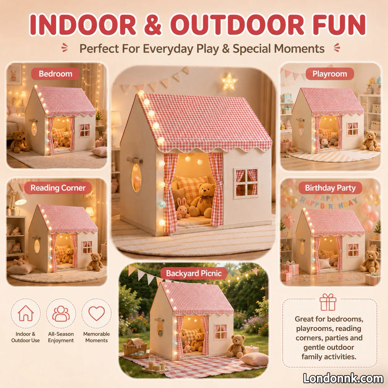 🏰50% OFF NOW! ⏰ Children's Play Tent Castle – Spacious & easy to set up – Breathable fabric, perfect for indoor or outdoor fun – encourages imaginative play ✨🧸