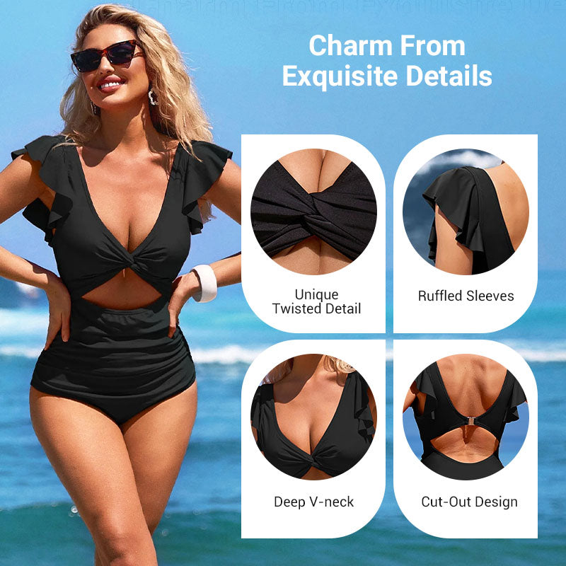 🎁LIMITED TIME PROMOTION - 50% OFF👗Sexy ruffled one-piece swimsuit