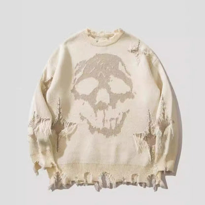 🔥New arrival 50% OFF🎁Sweater with skeleton pattern and dropped shoulders