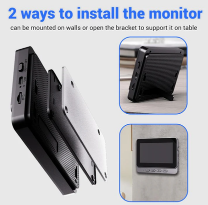 Wireless doorbell camera: 1080P, 170° angle, 4.3-inch screen, IPX65 outdoor waterproof, night vision