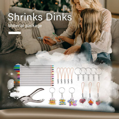 DIY Shrinky Dinks Keychain Set,Kids Art Activities and Party Favors
