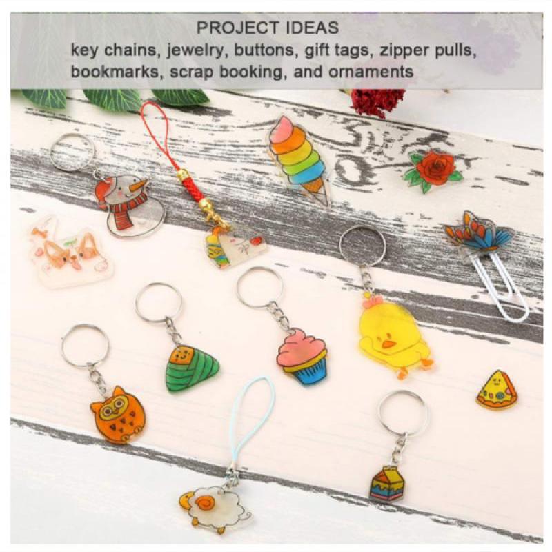DIY Shrinky Dinks Keychain Set,Kids Art Activities and Party Favors