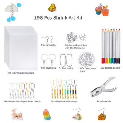 DIY Shrinky Dinks Keychain Set,Kids Art Activities and Party Favors
