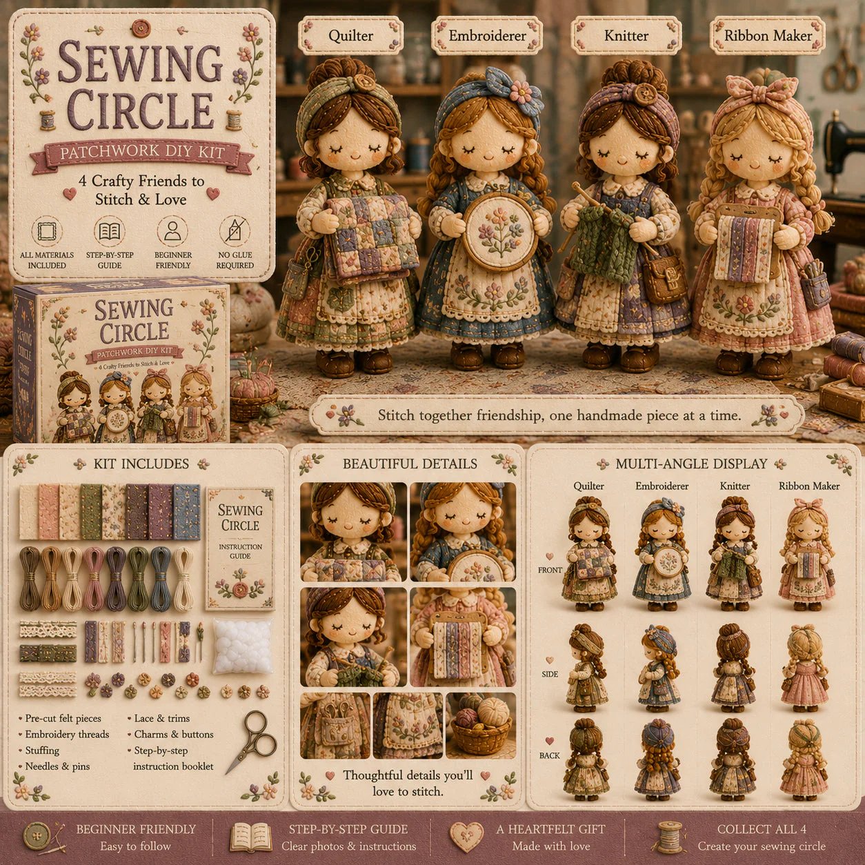 🎁Last Day:69% OFF🧵 Tiny Worlds Collection – Patchwork DIY Kit Series