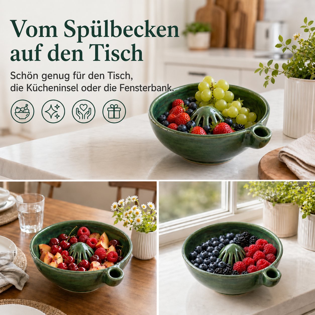 The original, handcrafted bowl with a swirling berry design – twisted, functional ceramic art