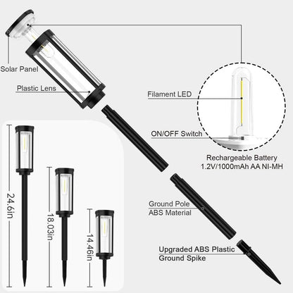 🔆 60% OFF! 💡 SOLAR PATH LIGHTS - Auto On/Off & Waterproof, Warm White LED Garden Lights with 6H Runtime, Easy Installation 🌳✨