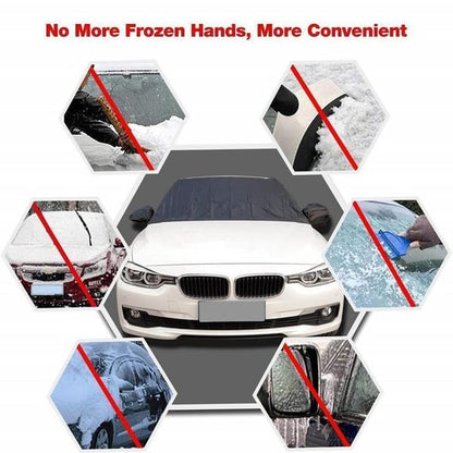 ❄️50% OFF NOW! Windshield Anti-Snow & Anti-Frost Cover with Mirror Protection – Waterproof Windproof Car Front Window Snow Shield, Winter Car Windshield Protector