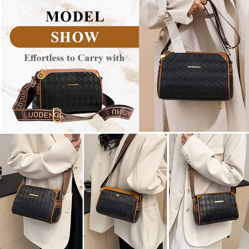 🔥Fashion Diamond Pattern Large Capacity 3-Layer Crossbody Bag💕
