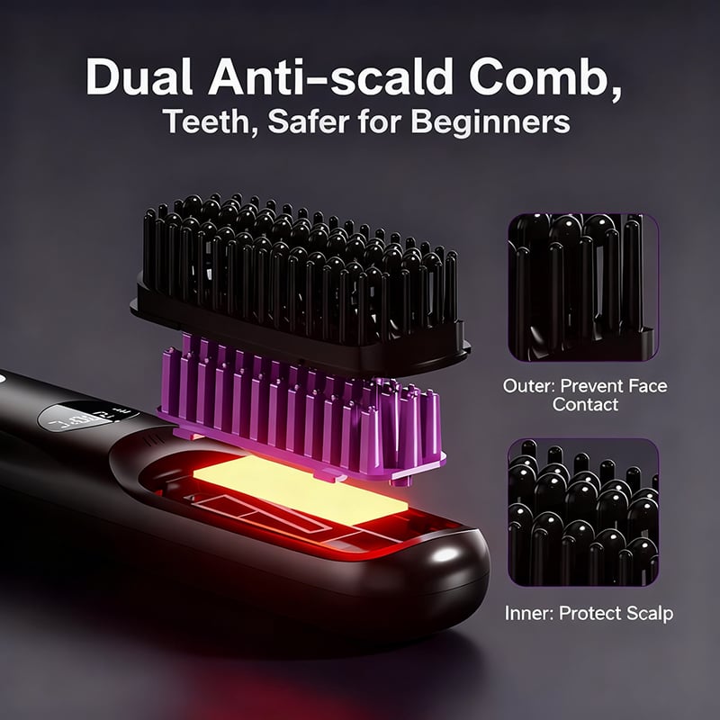 💖LAST DAY 49% OFF💖2-in-1 Straightening &Cordless hair straightener with LED display