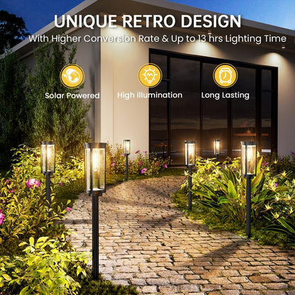 🔆 60% OFF! 💡 SOLAR PATH LIGHTS - Auto On/Off & Waterproof, Warm White LED Garden Lights with 6H Runtime, Easy Installation 🌳✨