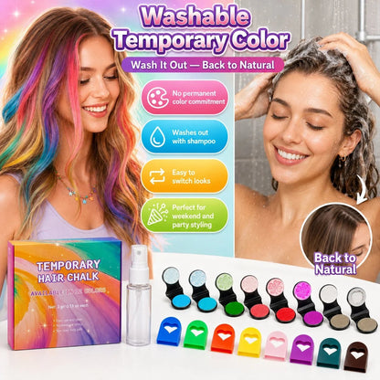 🎉🔥Last Day 50% OFF - 🌈12-Color Temporary Hair Chalk Applicator Set
