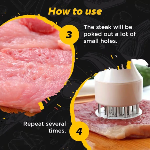 ⏳Time-Limited Special⏰Stainless Steel Meat Tenderizer Needle – 21 Blades, Fast Marinade, Easy Clean 🔪