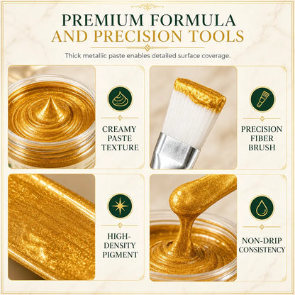 ✨🖌️50% OFF NOW! Metallic Gold Refinishing Repair Paste – Gold Touch-Up Paint Paste, Restore Faded Frames, Furniture & Decor, Brilliant Shiny Metallic Finish