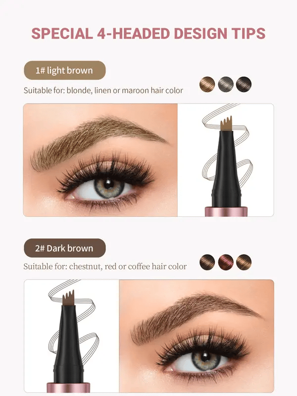 🏆 Last Day Special Price £9.99! 💐 BUY 1 GET 1 FREE 🖌️3D Microblading Eyebrow Pencil – 4-prong tip creates natural hair-like strokes. 🎁