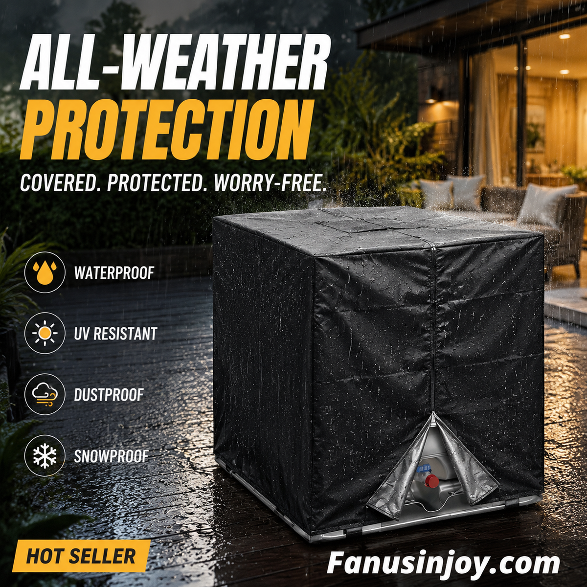 🔥 Limited Time 55% OFF! Safeguard Your Water Quality! 💦 Waterproof Outdoor IBC Tote Cover – Heavy-Duty, UV-Resistant & All-Weather Protection ✨