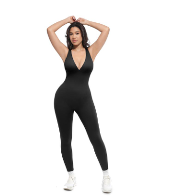 🎉Last Day Promotion 49% OFF💞Deep V Shapewear with Chest Support Breathable High-Waisted Tummy Control Jumpsuit