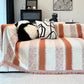 Trendy Striped Chenille Breathable Sofa Protection Couch Cover