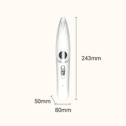 Pets Paw Trimmer with Powerful Suction Vacuum, Cordless Pet Grooming Kit with Hair Collection, LED Light, Low Noise, Small Dog Clippers for Face, Paws, Ears, Eyes, Feet