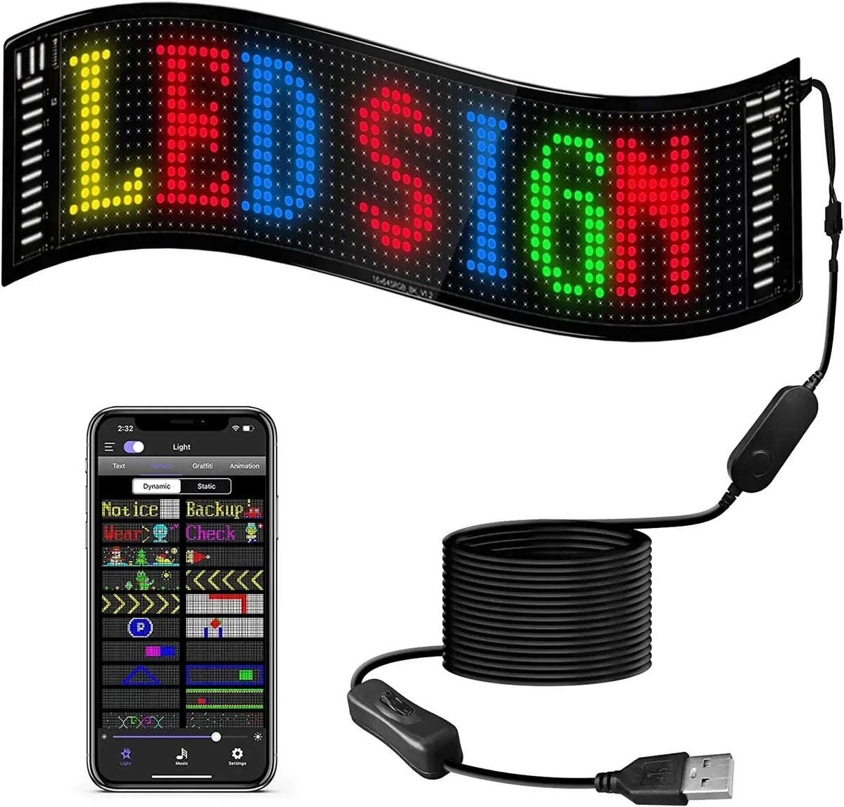 ✨ 🚗Flexibles Bluetooth-LED display for vehicles