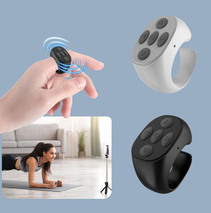 📱 Fingertip Bluetooth Remote Control – Wireless Ring Controller for Short Videos, Selfies & Page Turning
