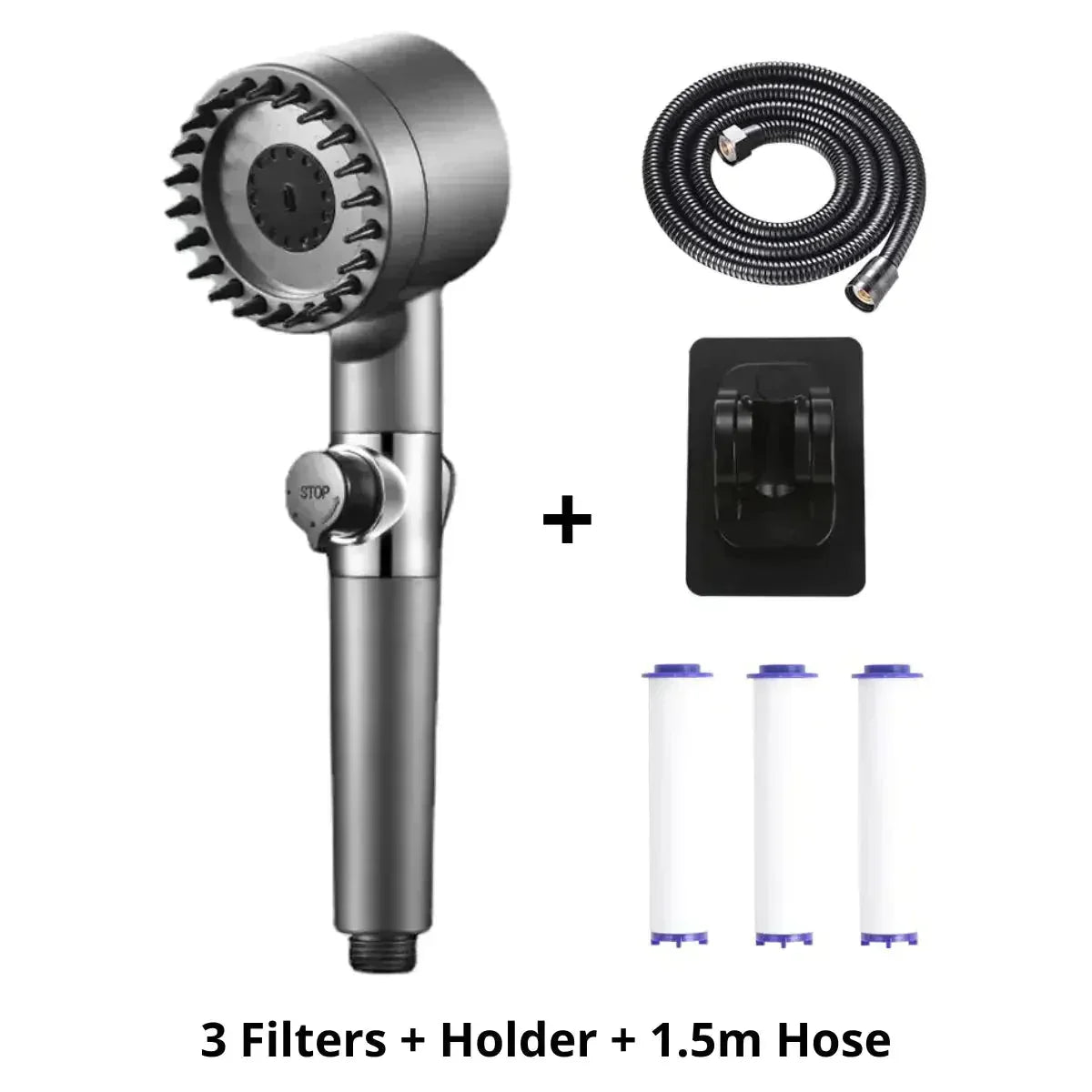 🚿Multi-functional High Pressure Shower Head Set