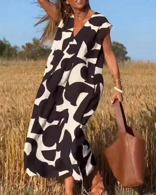 🎁Hot Sale 49%🔥V-Neck Print Dress