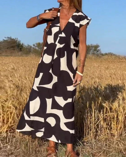 🎁Hot Sale 49%🔥V-Neck Print Dress