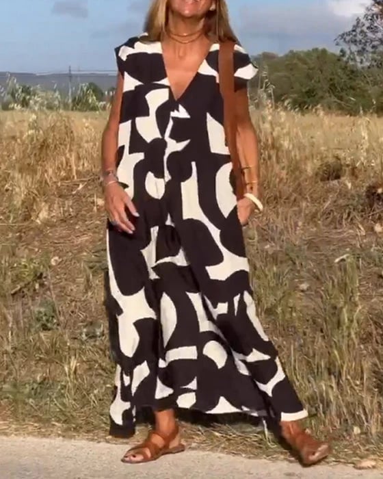 🎁Hot Sale 49%🔥V-Neck Print Dress