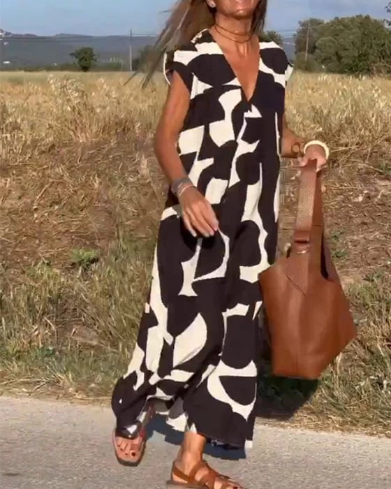 🎁Hot Sale 49%🔥V-Neck Print Dress