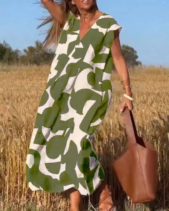 🎁Hot Sale 49%🔥V-Neck Print Dress