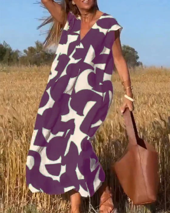 🎁Hot Sale 49%🔥V-Neck Print Dress