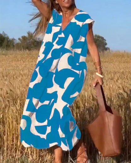 🎁Hot Sale 49%🔥V-Neck Print Dress